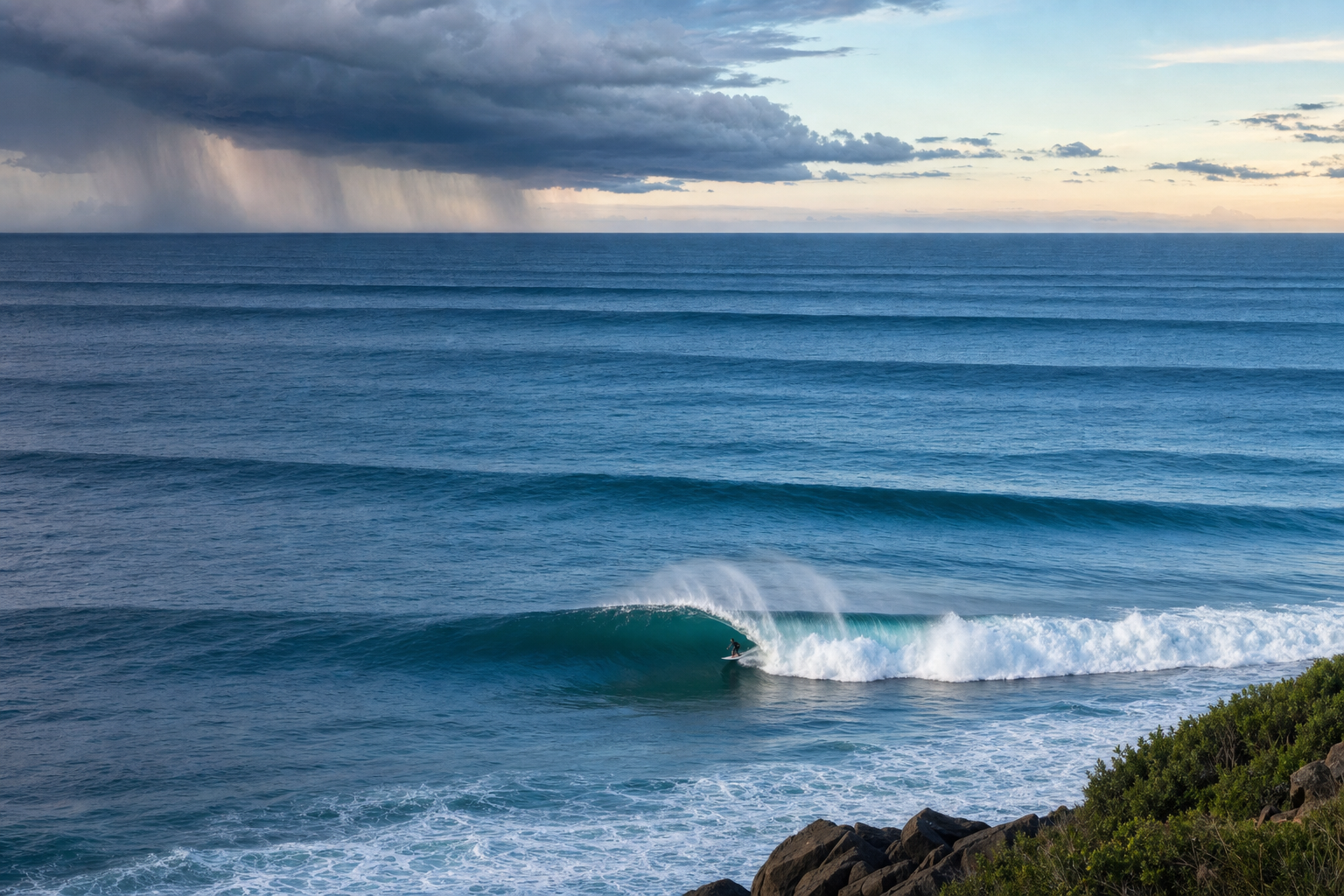 How Storms Generate Surfable Waves